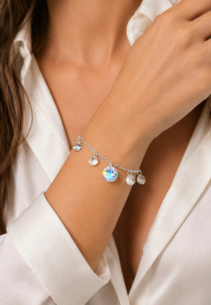 Pulsera Nepal Plata 925 Cristal Swarovski® Aurora Boreal
