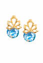 Aros Bali Gold 24K Cristal Swarovski® Aquamarine