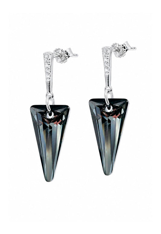 Aros Sevilla Plata 925 Cristal Swarovski®  Silver Night