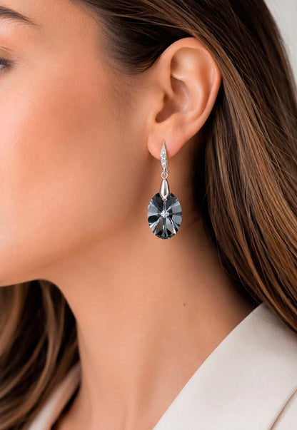 Aros Gran Praga Plata 925 Cristal Swarovski® Silver Night