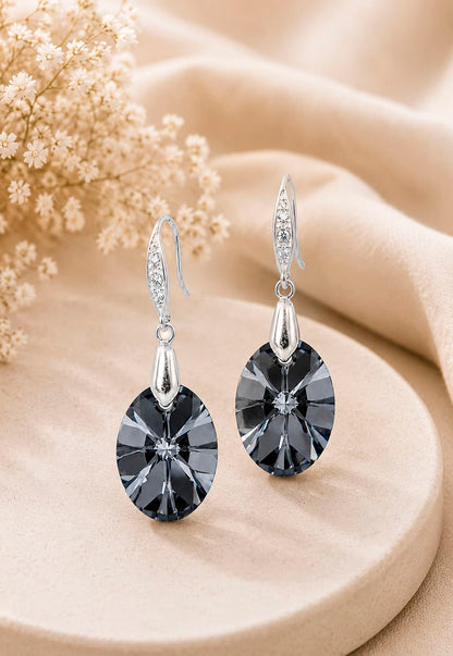 Aros Gran Praga Plata 925 Cristal Swarovski® Silver Night