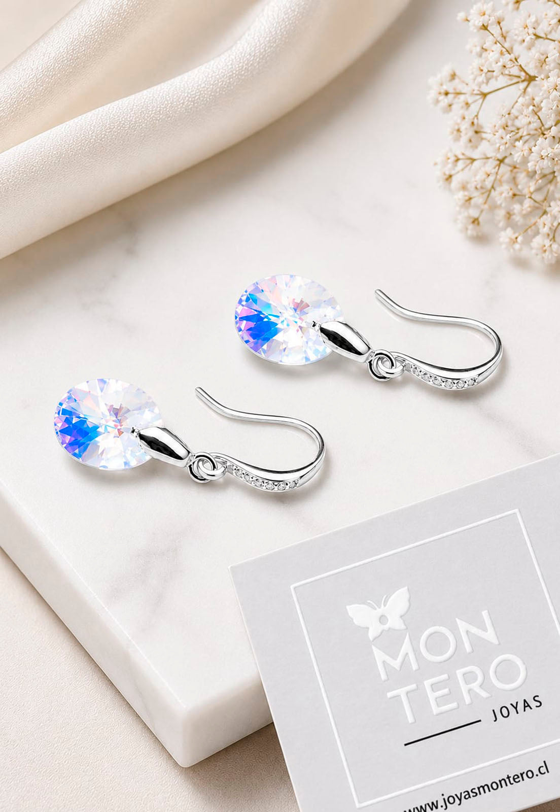 Aros Praga Plata 925 Cristal Swarovski® Aurora Boreal