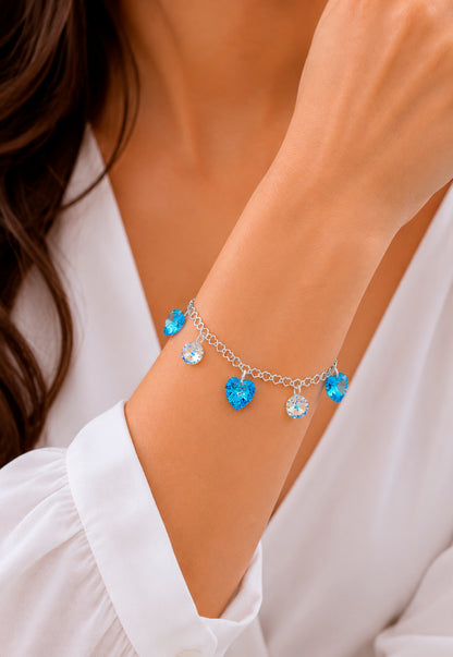 Pulsera Romance Plata 925 Cristal Swarovski® Aquamarine
