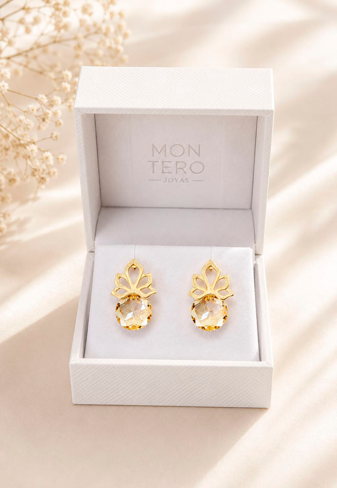 Aros Bali Gold 24K Cristal Swarovski® Golden Shadow