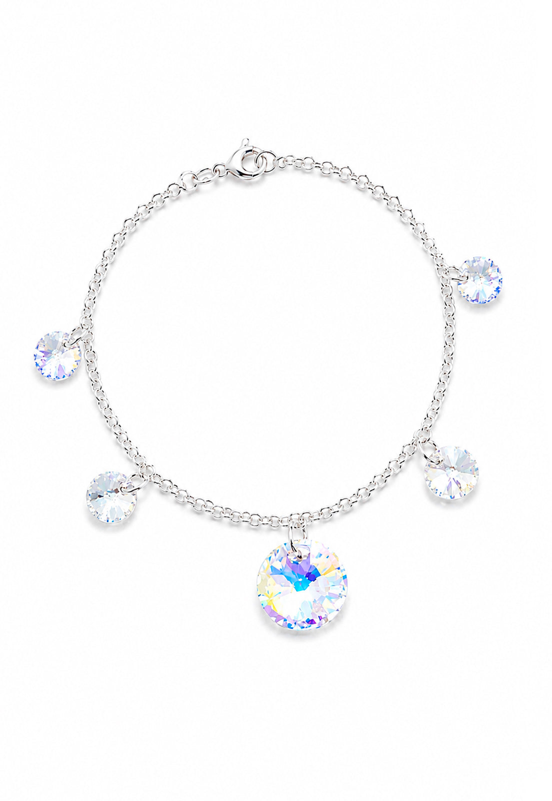 Pulsera Nepal Plata 925 Cristal Swarovski® Aurora Boreal