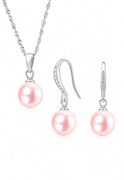 Conjunto Oslo Plata 925 Perlas de Swarovski® Peach