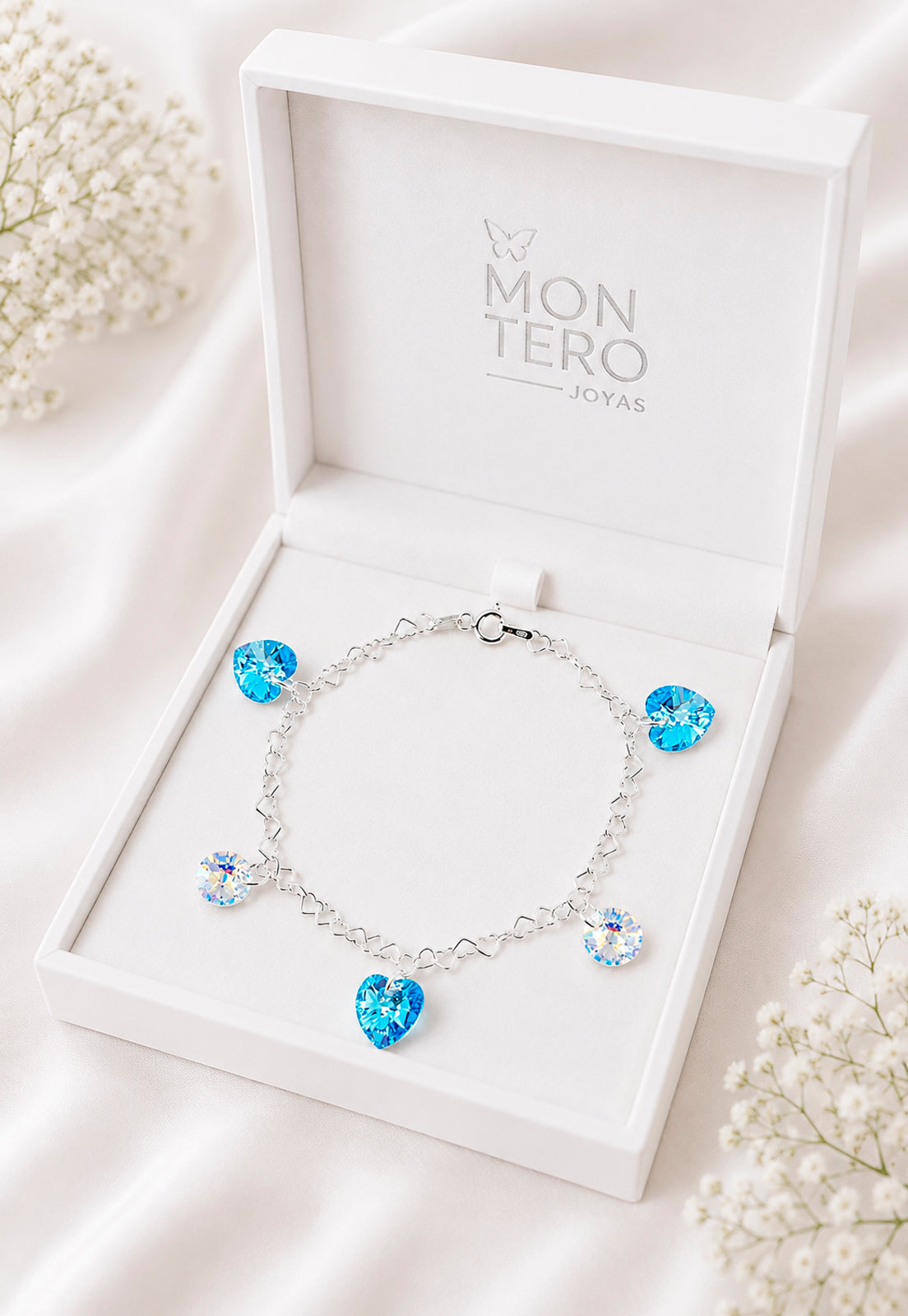 Pulsera Romance Plata 925 Cristal Swarovski® Aquamarine