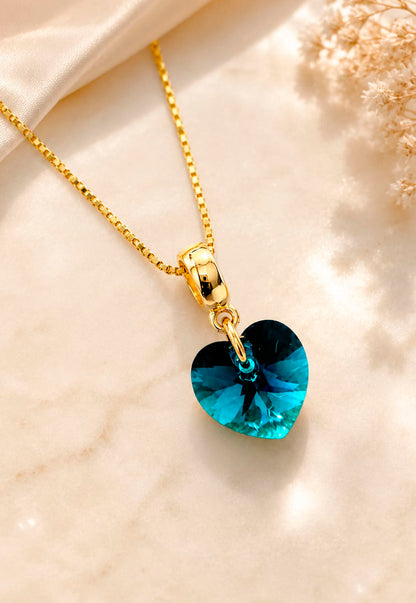 Collar Romance Gold 24k Cristal Swarovski® Emerald Shimmer