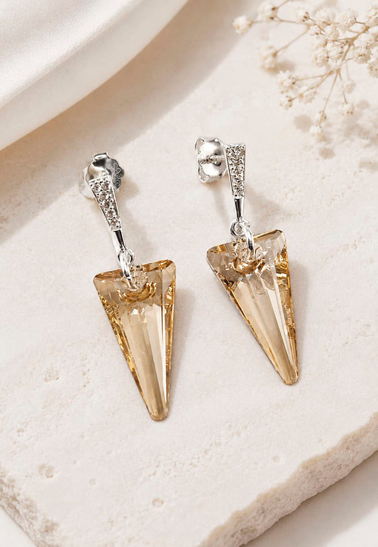 Aros Sevilla Plata 925 Cristal Swarovski® Golden Shadow