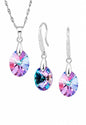 Conjunto Praga Plata 925 Cristal  Swarovski®  Vitral Light