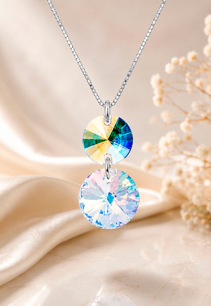 Collar Lourdes Plata 925 Cristal Swarovski® Aurora Boreal