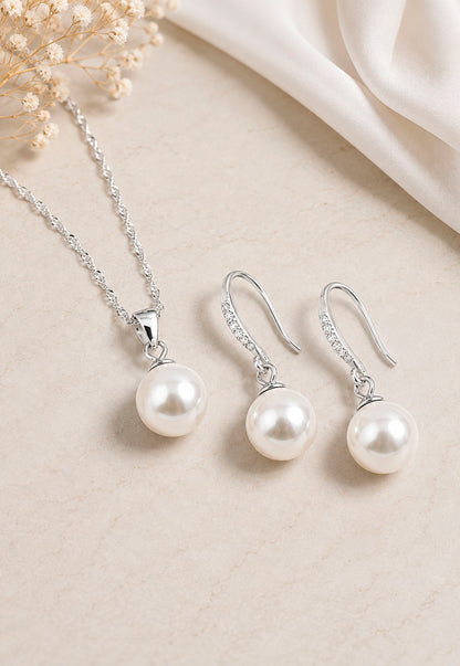 Conjunto Oslo Plata 925 Perlas de Swarovski® Cream