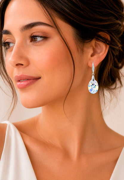 Aros Gran Praga Plata 925 Cristal Swarovski® Aurora Boreal