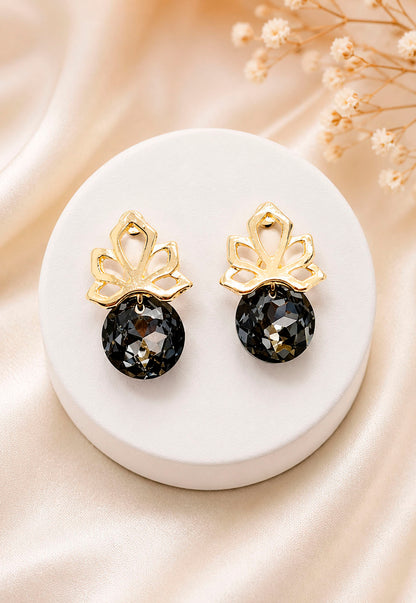 Aros Bali Gold 24K Cristal Swarovski® Silver Night