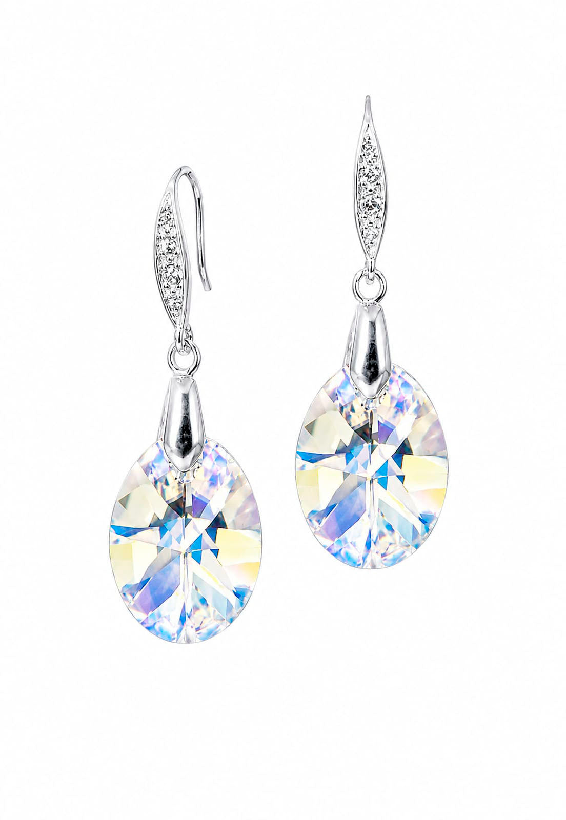 Aros Gran Praga Plata 925 Cristal Swarovski® Aurora Boreal