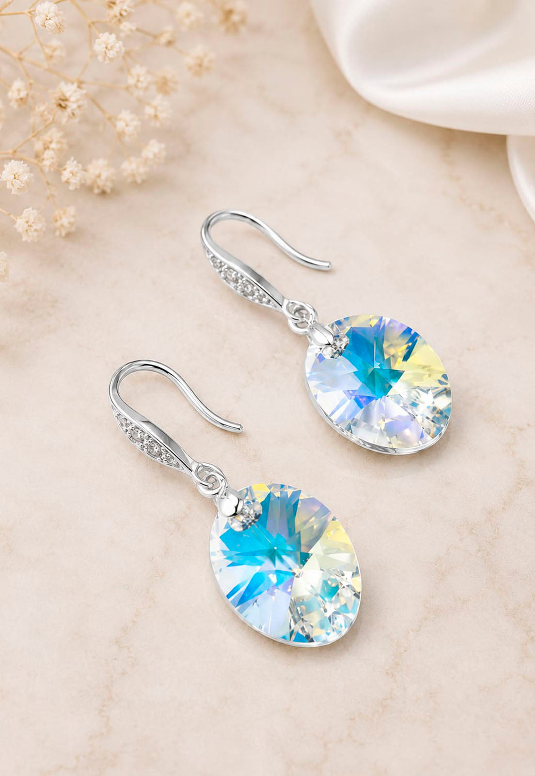Aros Gran Praga Plata 925 Cristal Swarovski® Aurora Boreal