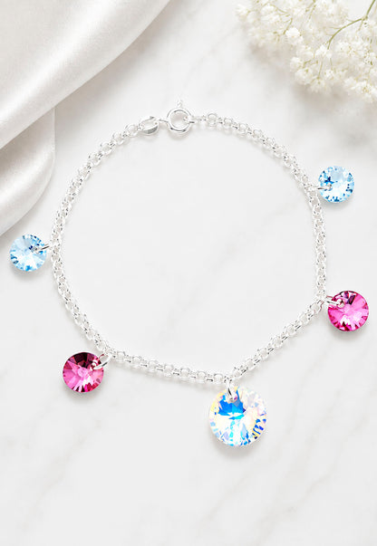 Pulsera Nepal Plata 925 Cristal Swarovski® Antique Pink