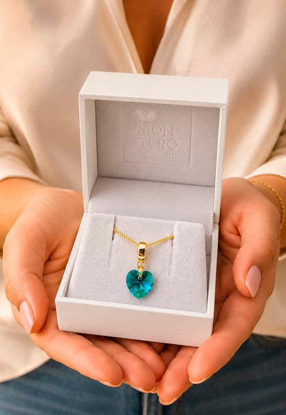 Collar Romance Gold 24k Cristal Swarovski® Emerald Shimmer