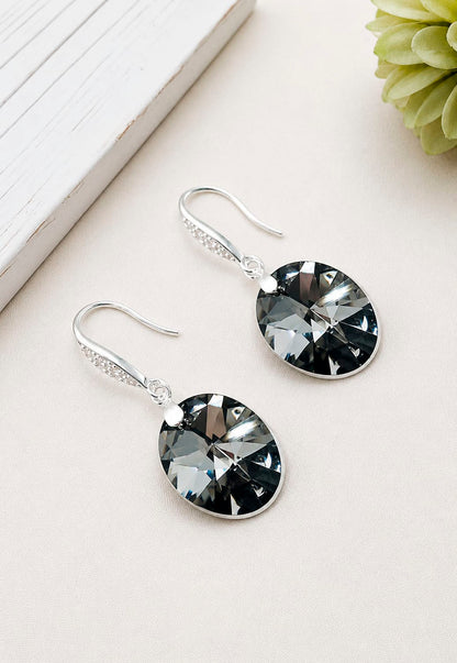 Aros Gran Praga Plata 925 Cristal Swarovski® Silver Night