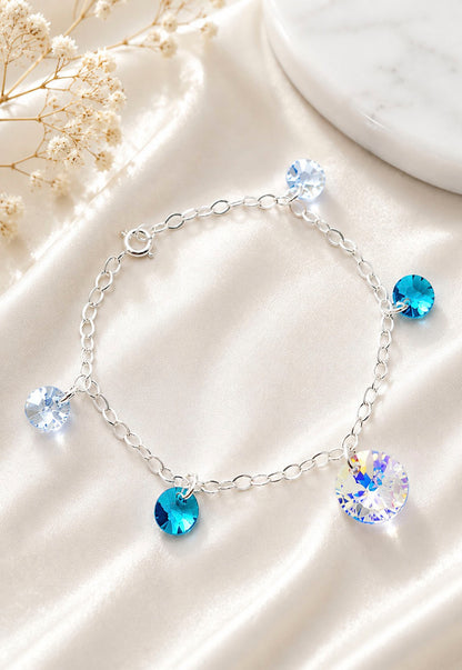 Pulsera Nepal Plata 925 Cristal Swarovski® Turquesa
