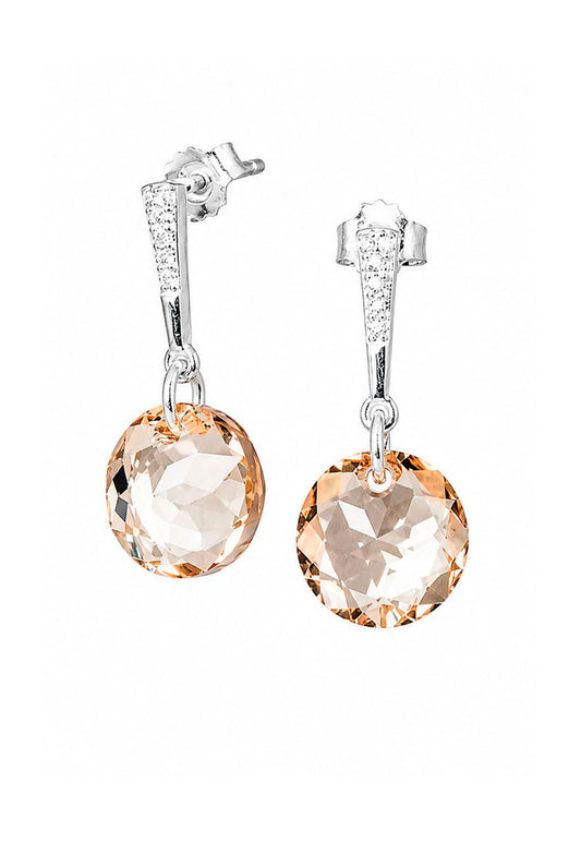 Aros Gracia Plata 925  Cristal Swarovski® Golden Shadow