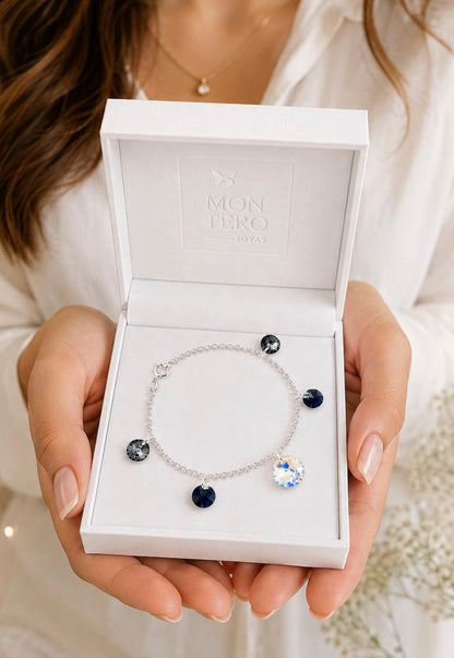 Pulsera Nepal Plata 925 Cristal Swarovski® Silver Night