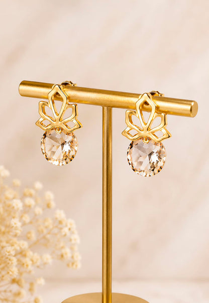 Aros Bali Gold 24K Cristal Swarovski® Golden Shadow