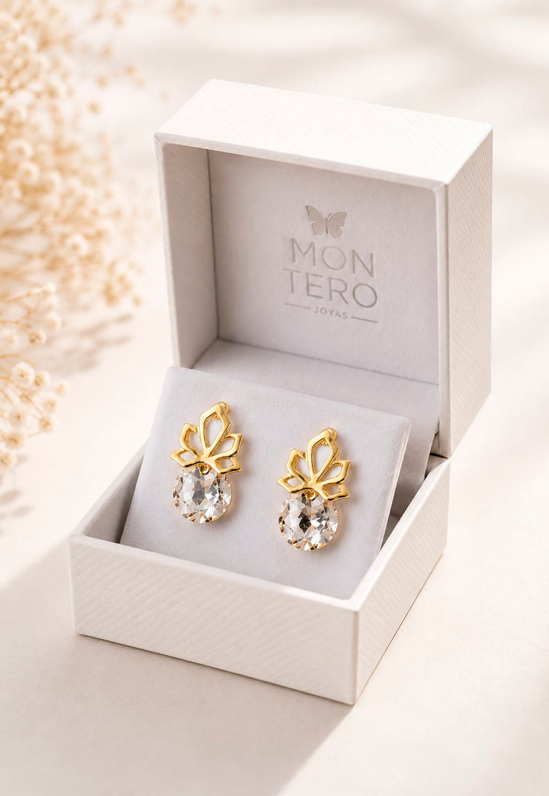 Aros Bali Gold 24K Cristal Swarovski® Golden Shadow