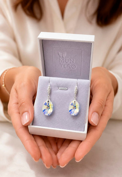 Aros Gran Praga Plata 925 Cristal Swarovski® Aurora Boreal