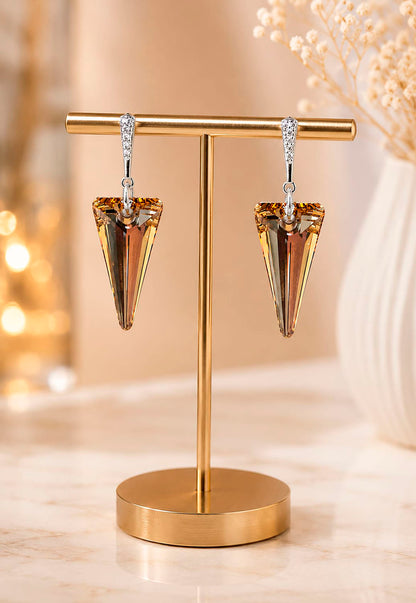 Aros Sevilla Plata 925 Cristal Swarovski® Golden Shadow