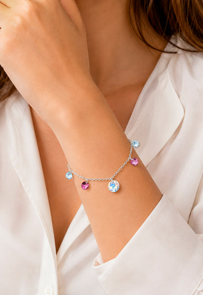 Pulsera Nepal Plata 925 Cristal Swarovski® Antique Pink