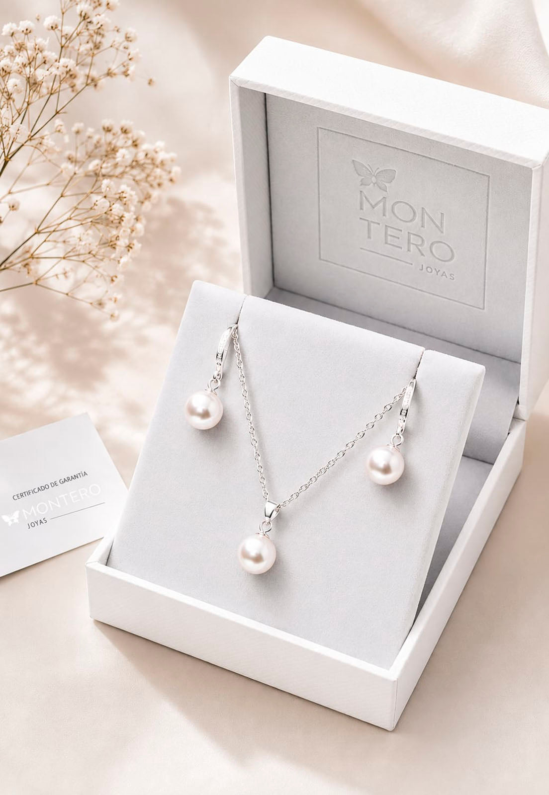 Conjunto Oslo Plata 925 Perlas de Swarovski® Cream