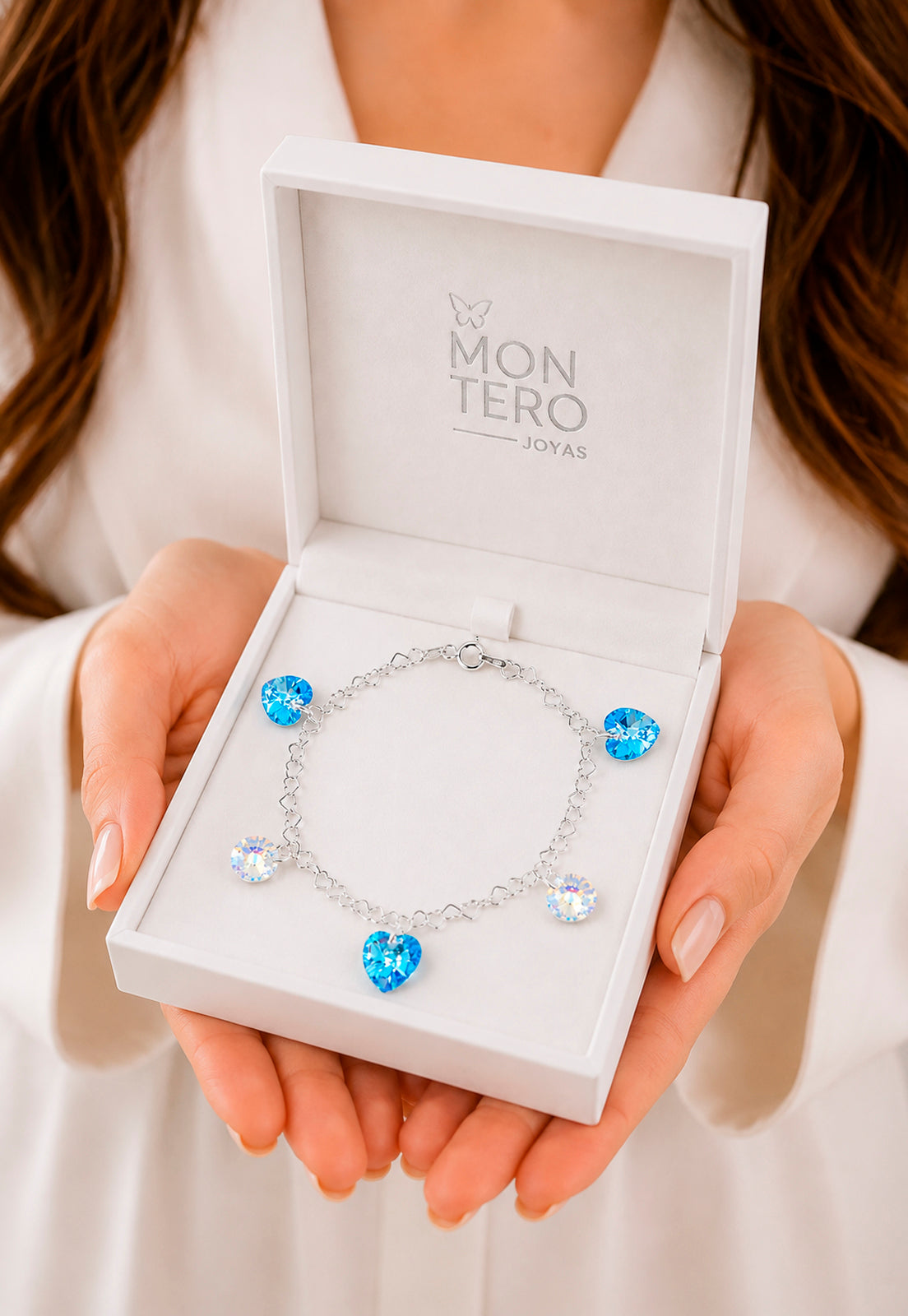 Pulsera Romance Plata 925 Cristal Swarovski® Aquamarine
