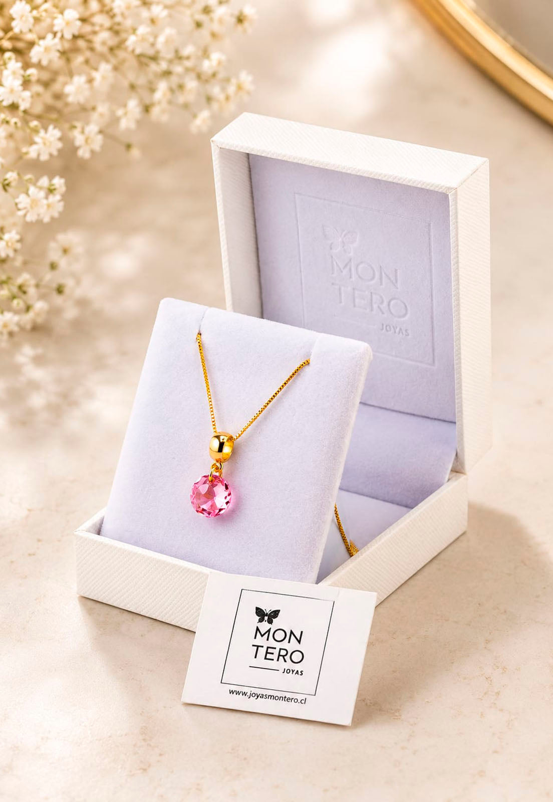 Collar Bali Gold 24K Cristal Swarovski® Light Rose