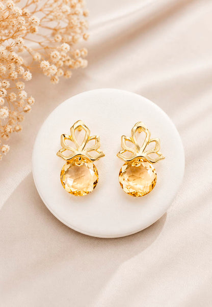 Aros Bali Gold 24K Cristal Swarovski® Golden Shadow
