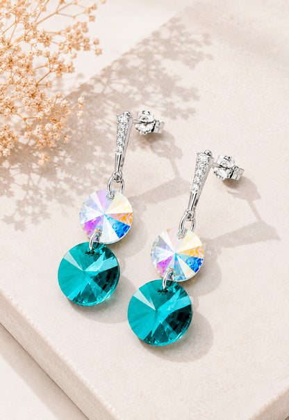 Aros Lourdes Plata 925 Cristal Swarovski® Emerald