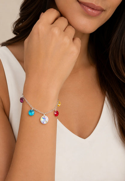 Pulsera Nepal Plata 925 Cristal Swarovski® Colores