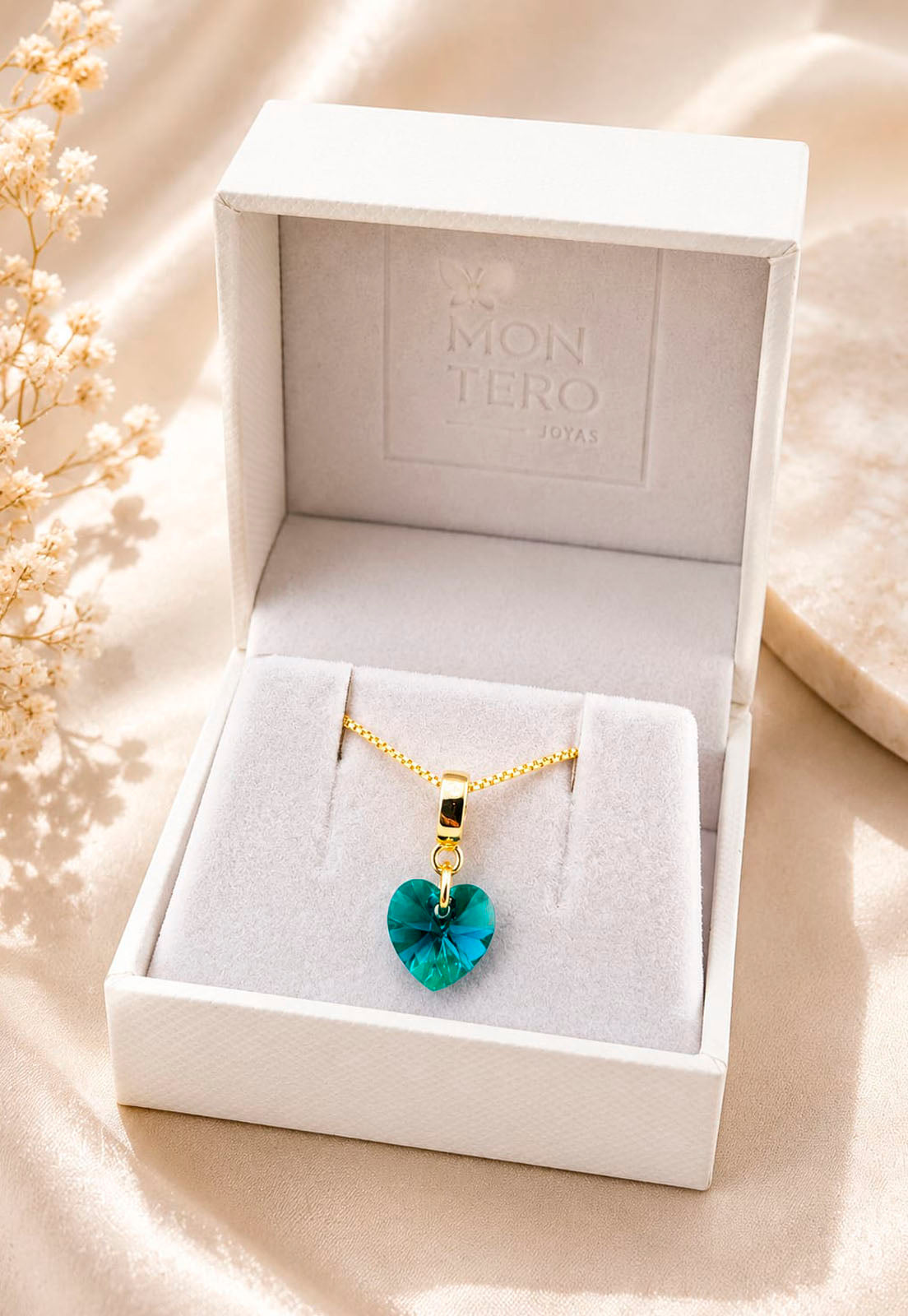 Collar Romance Gold 24k Cristal Swarovski® Emerald Shimmer