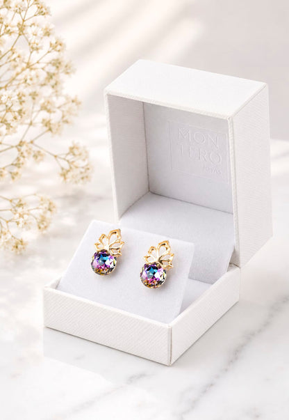 Aros Bali Gold 24K Cristal Swarovski® Vitral Light