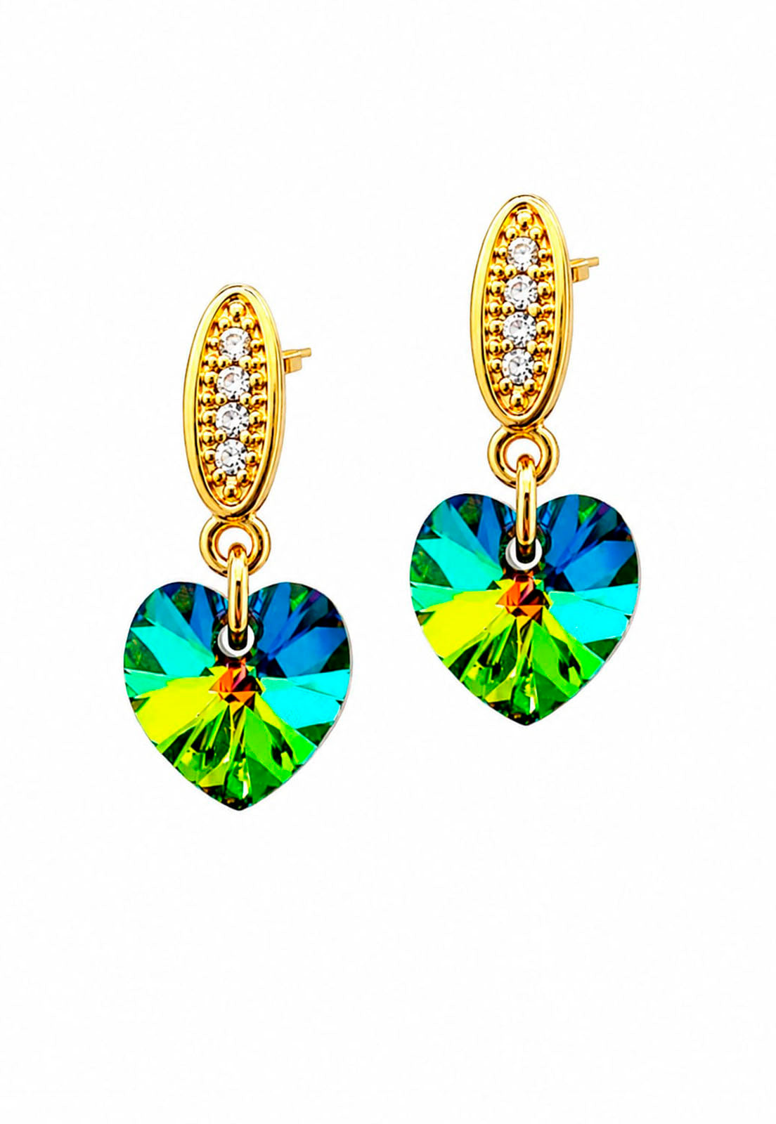 Aros Romance Gold 24K Cristal Swarovski® Vitral Medium