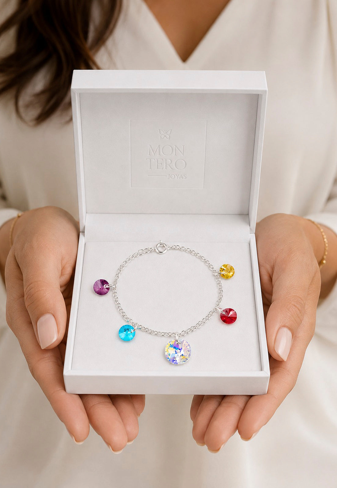 Pulsera Nepal Plata 925 Cristal Swarovski® Colores