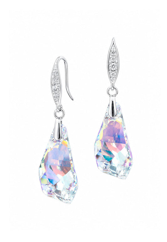 Aros Sofia Plata 925 Cristal Swarovski® Aurora Boreal