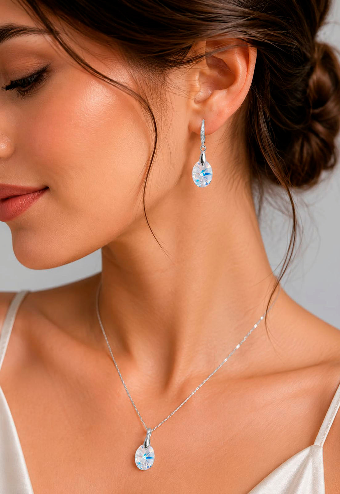 Aros Praga Plata 925 Cristal Swarovski® Aurora Boreal