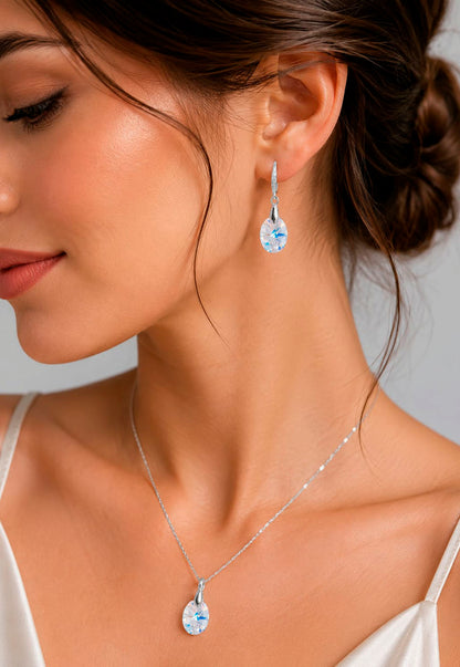 Aros Praga Plata 925 Cristal Swarovski® Aurora Boreal