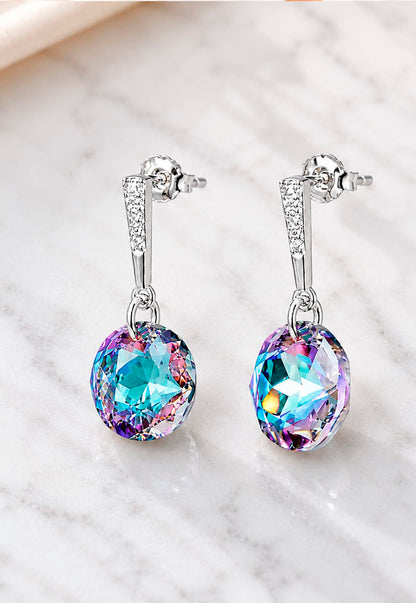 Aros Gracia Plata 925  Cristal Swarovski® Vitral Light
