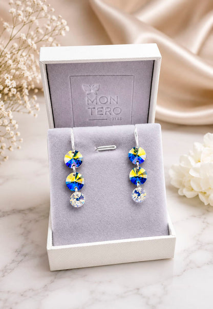 Aros Rafaela Plata 925 Cristal Swarovski® Aurora Boreal