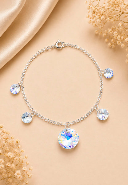Pulsera Nepal Plata 925 Cristal Swarovski® Aurora Boreal