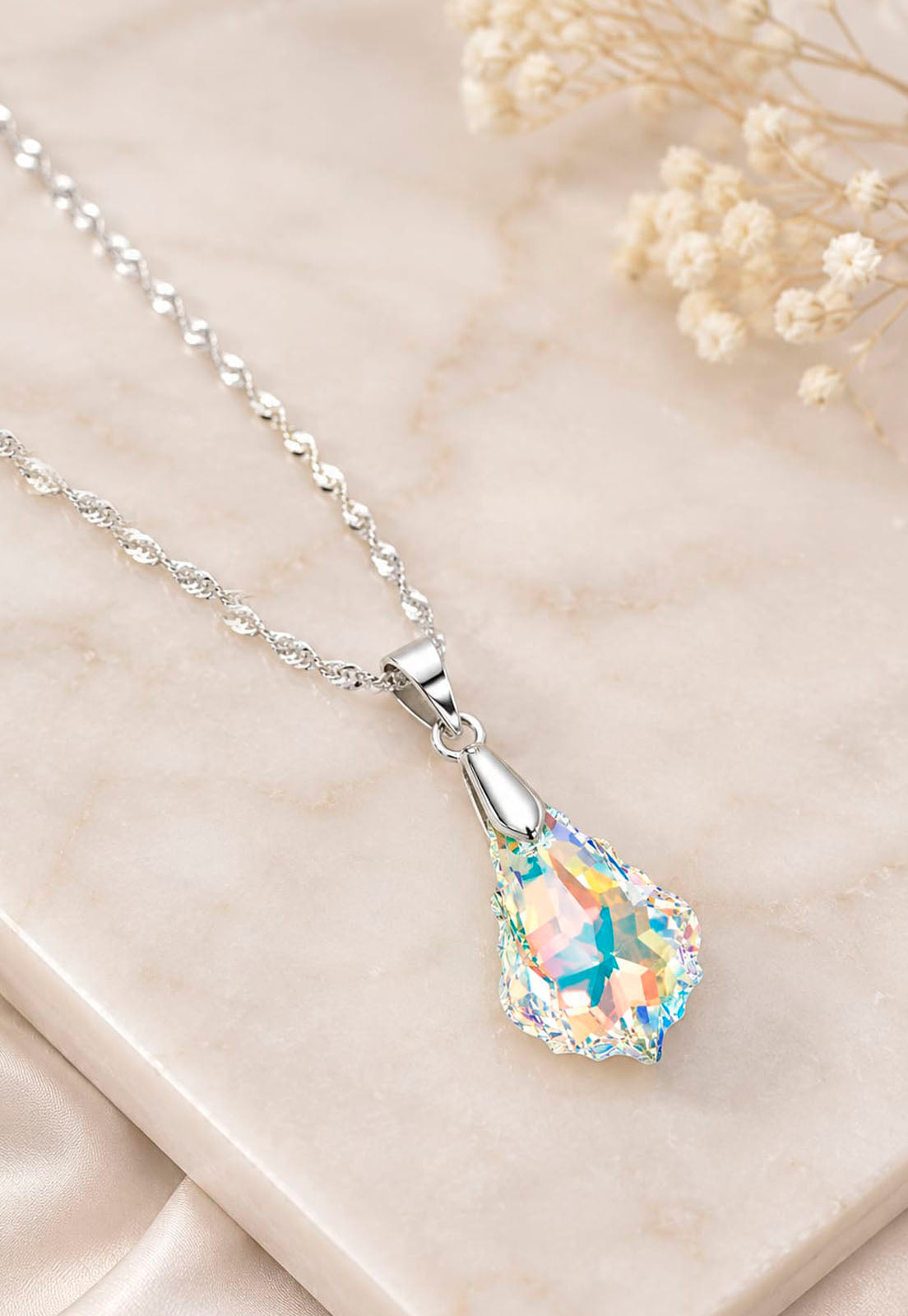 Collar Roma Plata 925 Cristal Swarovski® Aurora Boreal