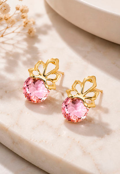 Aros Bali Gold 24K Cristal Swarovski® Light Rose