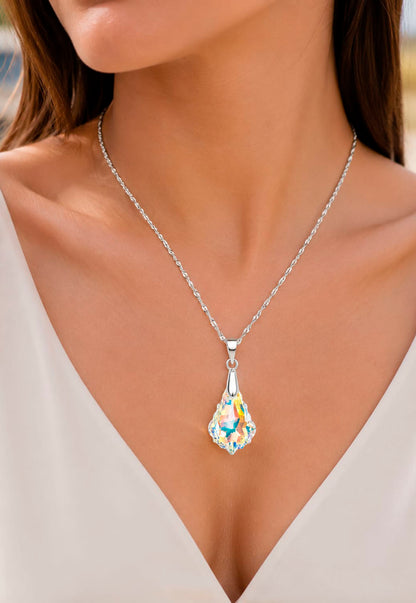 Collar Roma Plata 925 Cristal Swarovski® Aurora Boreal